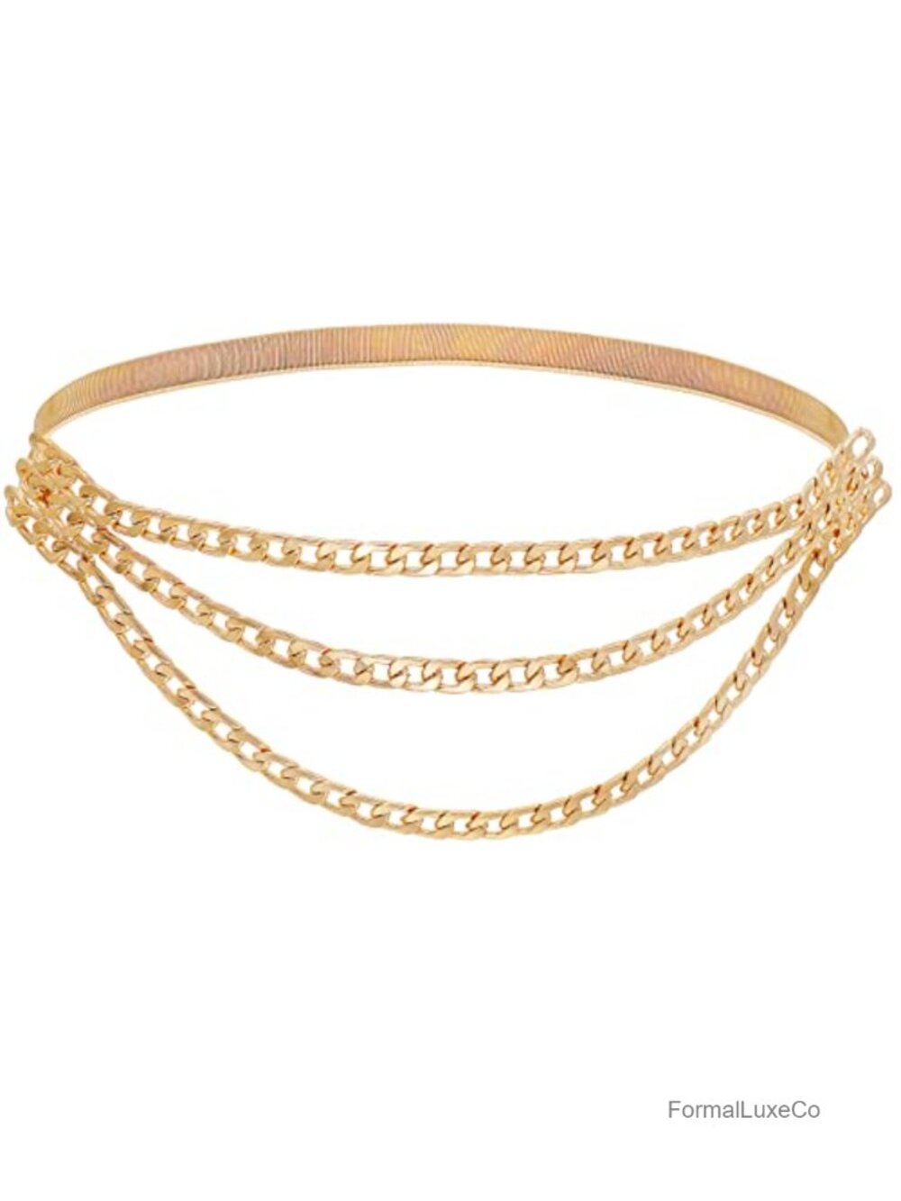 Layered Skinny Stretch Belt for Women Multipack Waist Cinch Metallic